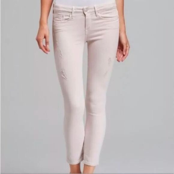 VINCE Dylan Ankle Skinny Destructed Women’s Size 28 X 26 Tan Cream Jeans $313 - Picture 2 of 13